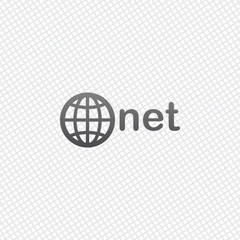 one of main domains, globe and net. On grid background