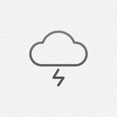 cloud and lightning. simple outline icon. linear symbol with thi
