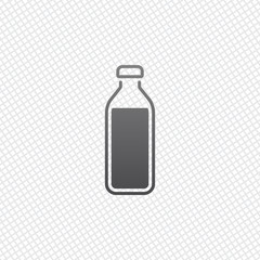 bottle of water, simple icon. On grid background