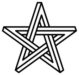Impossible star. Vector Illustrstion. Wire 3d style.