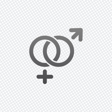 gender symbol. linear symbol. simple men and women icon. On grid