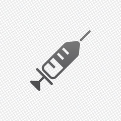 Simple injector icon. On grid background