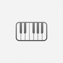 Piano keyboard icon. On grid background