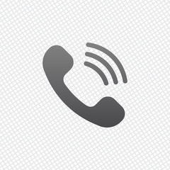 Fototapeta premium Ringing phone icon. Retro symbol. On grid background