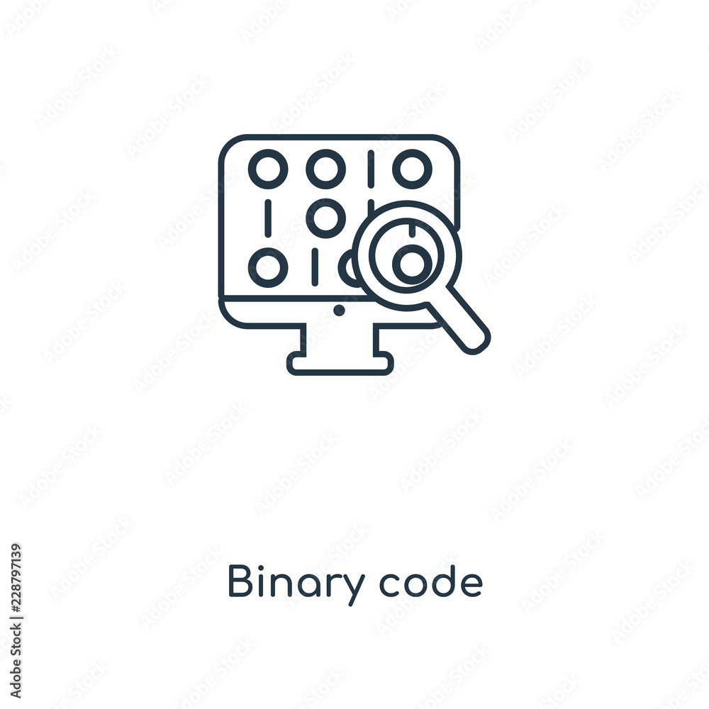 Poster binary code icon vector