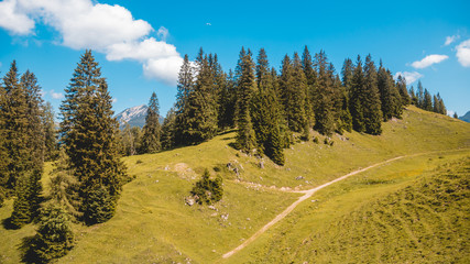 Fototapeta na wymiar Beautiful alpine view at the Zwoelferkopf summit - Pertisau - Tyrol - Austria