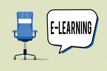 Fototapeta premium Writing note showing E Learning. Business photo showcasing Lessons conducted via electronic media typically on the Internet..