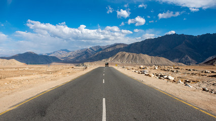 Beautiful landscape on the way to Zanskar road at Himalaya Range, Zanskar Range, Pensi La, Jammu and Kashmir.