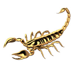3d render of Gold Scorpion