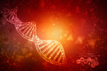 2d render of dna structure, abstract background