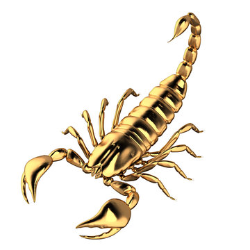 3d Render Of Gold Scorpion