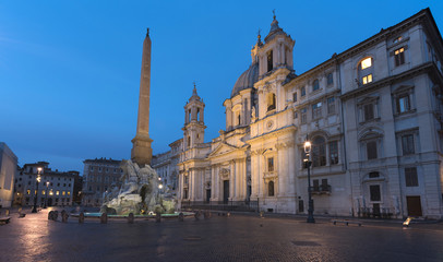 Fototapeta na wymiar Piazza Navona at dusk. Rome, Italy.
