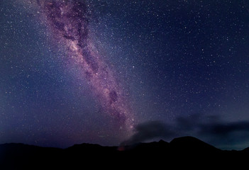 Amazing Star Night - night scene milky way over mountain background.
