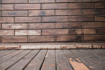 Old dark brown wood wall