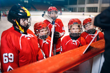strategy coach in game hockey in ice.