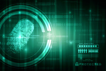 
Fingerprint Scanning Technology Concept 2d Illustration