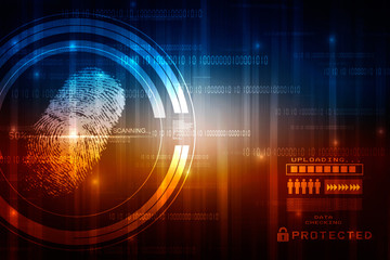 
Fingerprint Scanning Technology Concept 2d Illustration