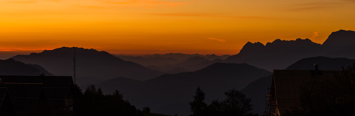 Beautiful sunrise at Feuerkogel summit - Ebensee - Salzburg - Austria