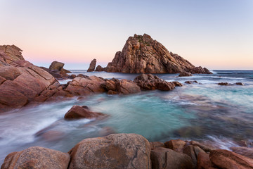 Fototapeta na wymiar Sugarloaf Rock is a popular tourist destination near Dunsborough in the South West region of Western Australia.