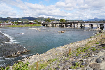 Obraz premium 京都嵐山一ノ井堰