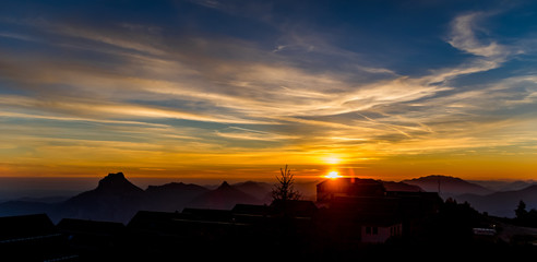 Beautiful sunrise at Feuerkogel summit - Ebensee - Salzburg - Austria