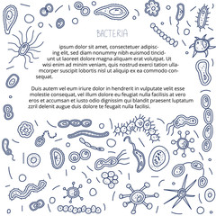 Bacteria cells set composition. Vector illustration.