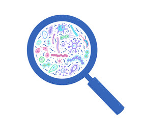 Bacteria cells set composition. Vector illustration.