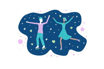 Figure skating concept. Vector illustration.