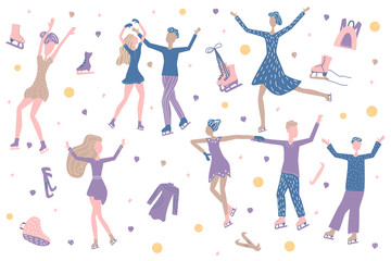 Figure skating concept. Vector illustration.