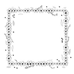 Flowers composition in doodle style. Vector ilustration.