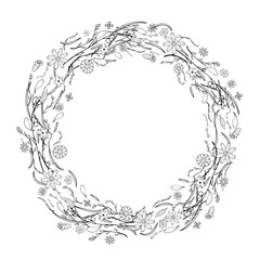 Flowers composition in doodle style. Vector ilustration.