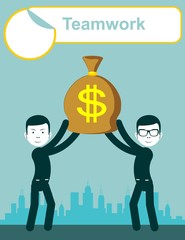Teamwork in business. Concept illustration. Stock flat vector