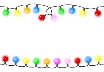 nahtlose Lichterkette isoliert auf weiß 