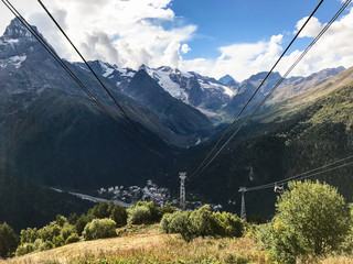 cable way from mount to Dombay village