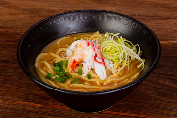 Japanese miso soup with crab