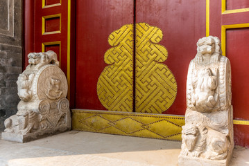 Detail of a house entrance in a traditional Beijing Hutong in China - 1