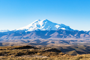 Mount Elbrus from Bermamyt at september morning