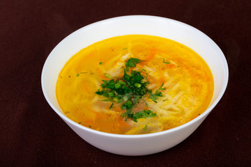 Chicken soup with noodle