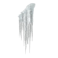 Icicles On White Background Isolated. 3D Illustration
