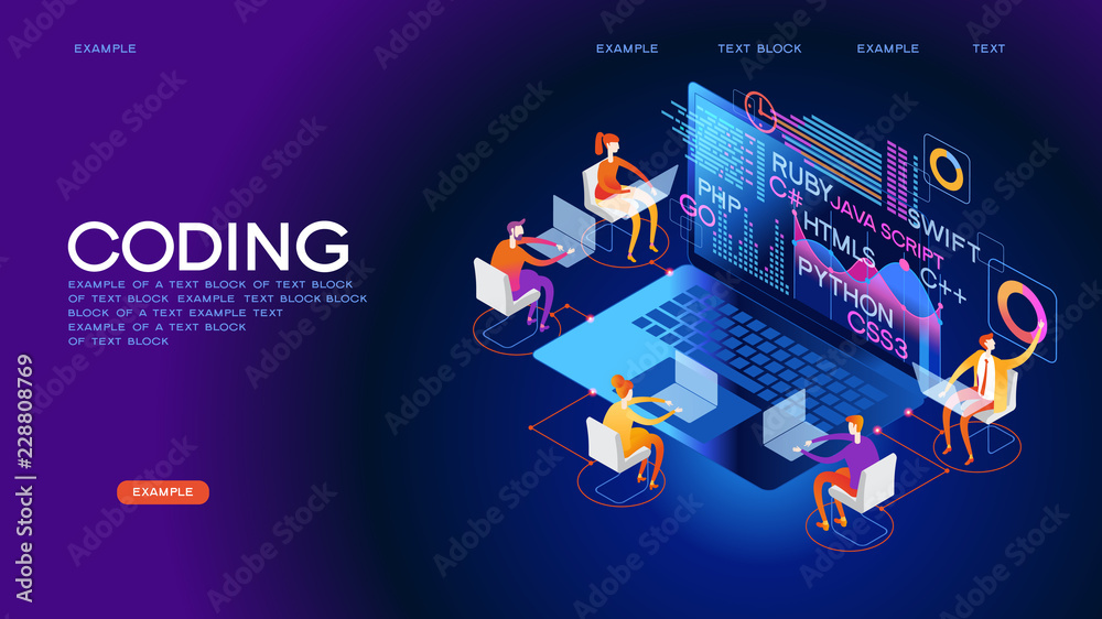 Wall mural programming skills concept banner