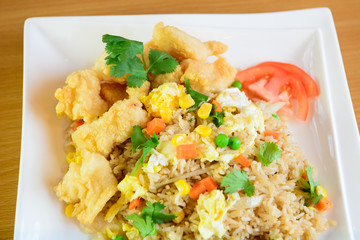Fried rice thai style at restaurant in America