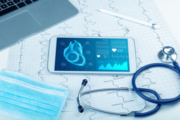 Close up of modern medical diagnostics concept
