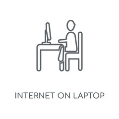 internet on laptop computer icon