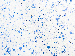 White and blue dots acrylic painted abstract background. Unique handmade backdrop