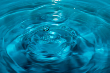 water drops on blue surface