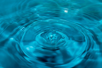 water drops on blue surface