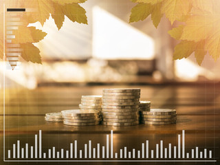 Mortgage concept by money house from the coins