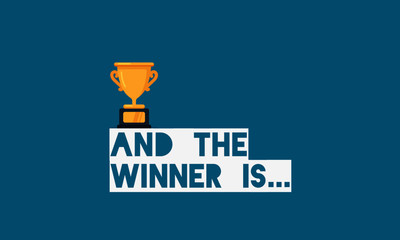 And the Winner is With Trophy Illustration 