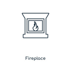 fireplace icon vector