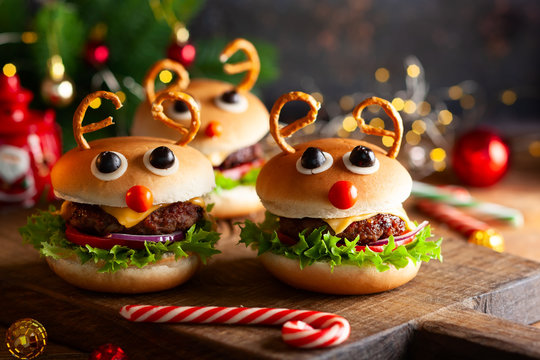 Kids Christmas burger Reindeer Sloppy Joe